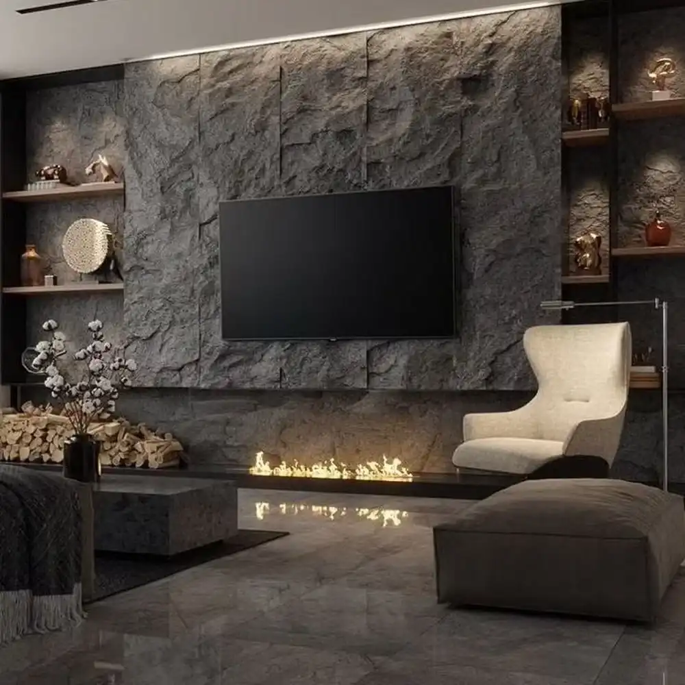 Modern PU Panel TV Unit Dubai