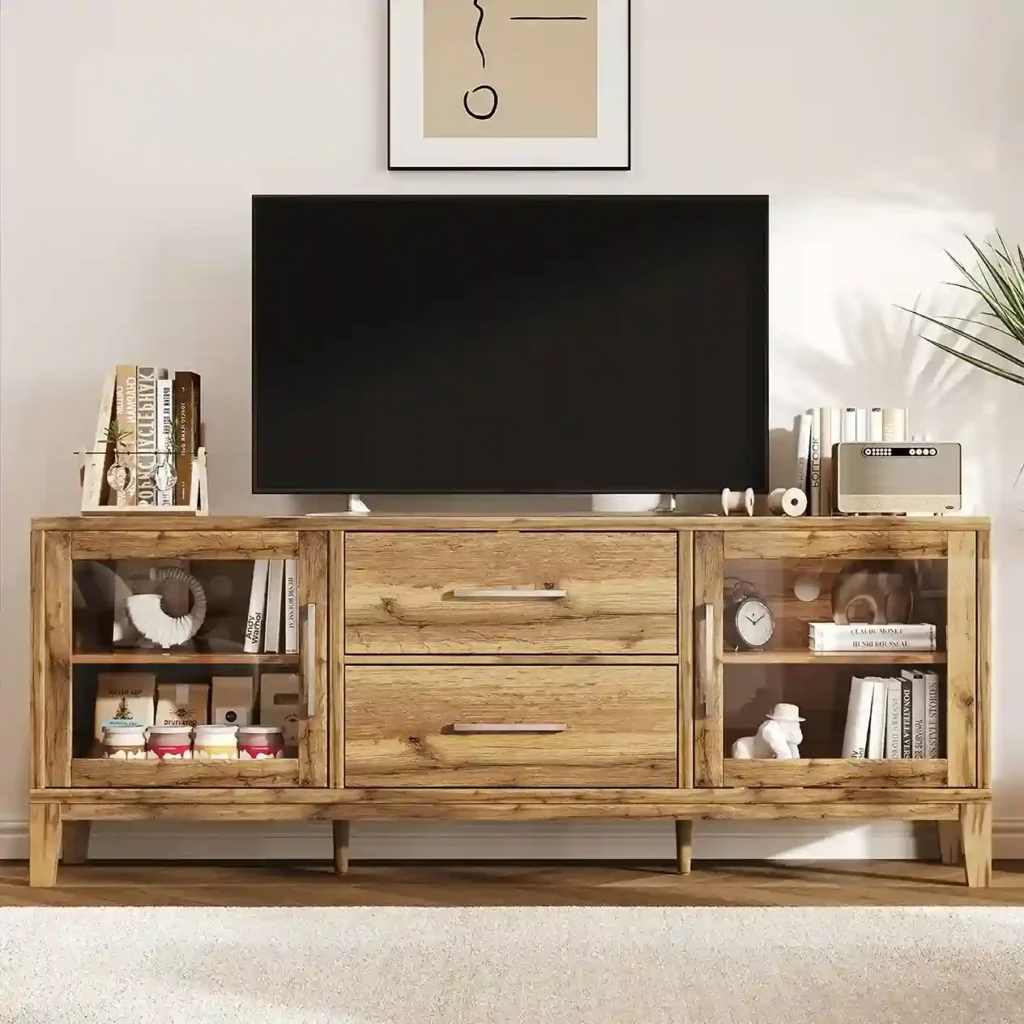 tv with console table