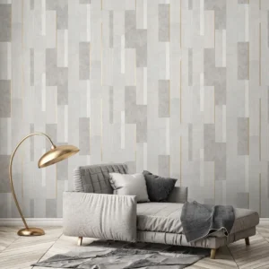 Grey Gold Lines Wallpaper