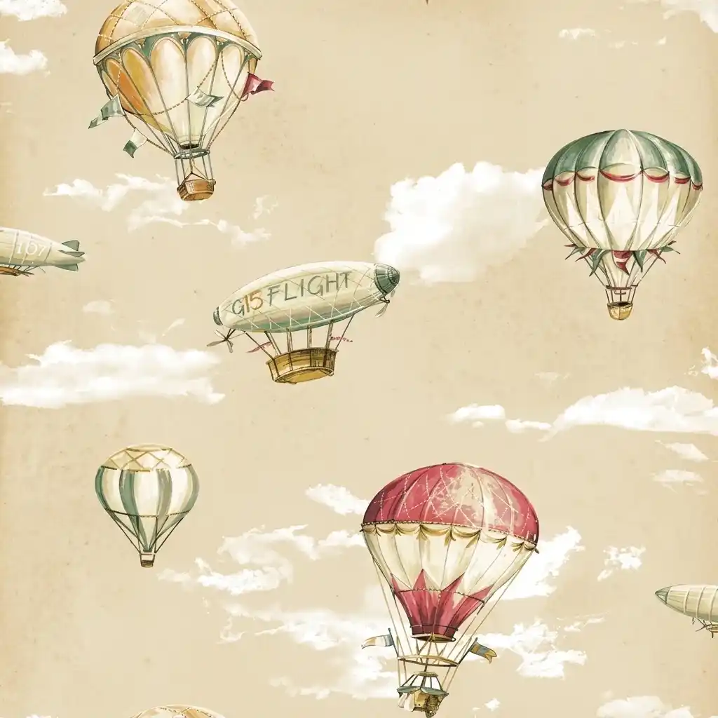 Hot Air Balloon & Airship Kids Wallpaper 1